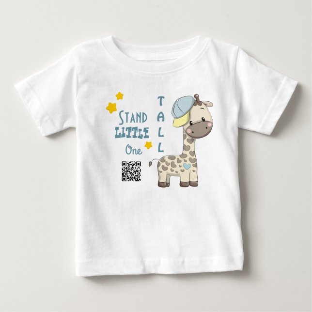 Custom Cartoon Baby Boy Giraffe  Baby T-Shirt (Front)