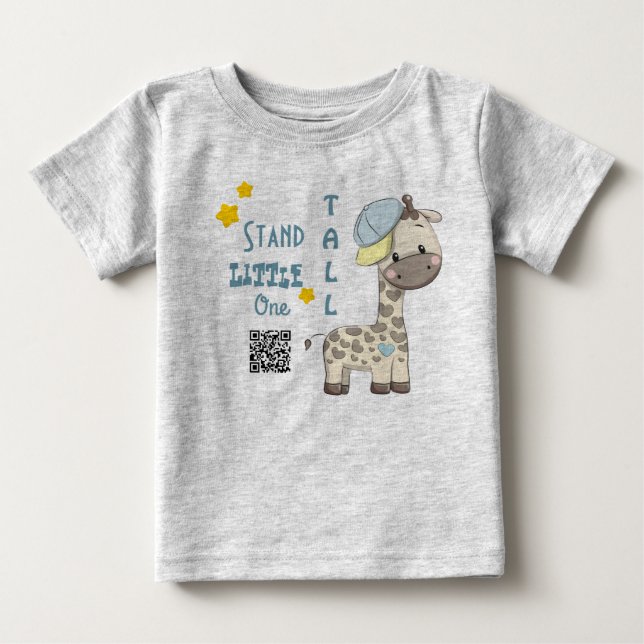 Custom Cartoon Baby Boy Giraffe  Baby T-Shirt (Front)