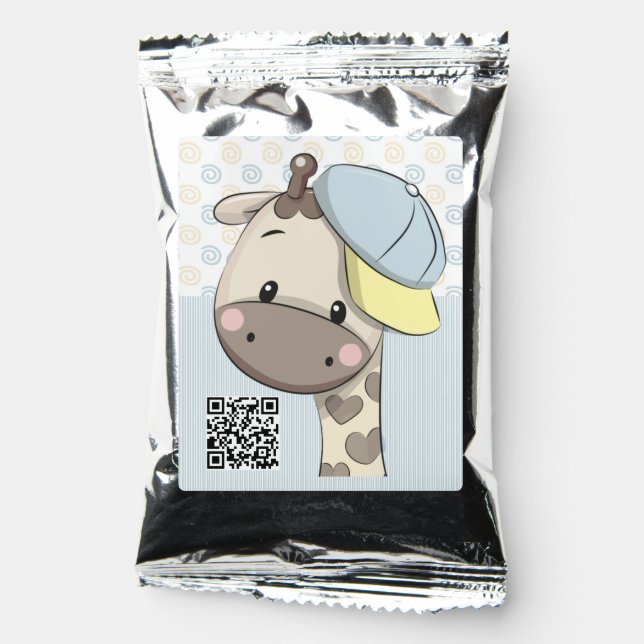 Custom Cartoon Baby Boy Giraffe   Coffee Drink Mix (Front)