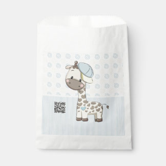 Custom Cartoon Baby Boy Giraffe Favor Bag