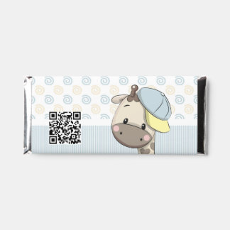 Custom Cartoon Baby Boy Giraffe Hershey Bar Favors