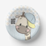 Custom Cartoon Baby Boy Giraffe   Paper Bowls