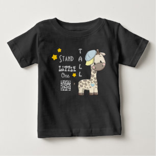 Custom Cartoon Baby Boy Giraffe   T-Shirt