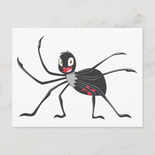 Custom Cartoon Black Widow Spider Shirt Postcard