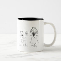 Custom Cartoon Couple Wedding/Engagement  Mug