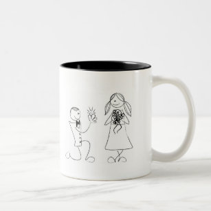 Custom Cartoon Couple Wedding/Engagement  Mug