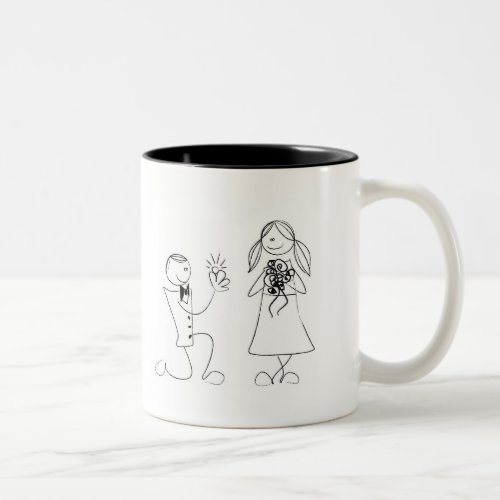 Custom Cartoon Couple WeddingEngagement  Mug