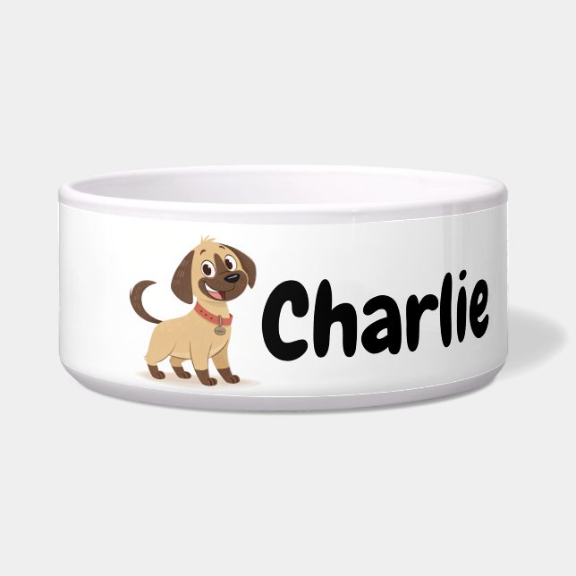 Custom Cartoon Dog Bowl (Front)