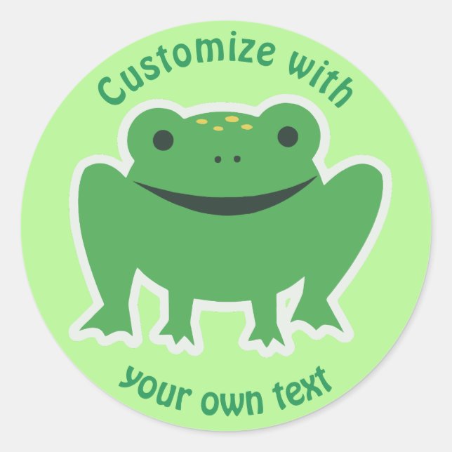 Custom Cartoon Frog Classic Round Sticker (Front)