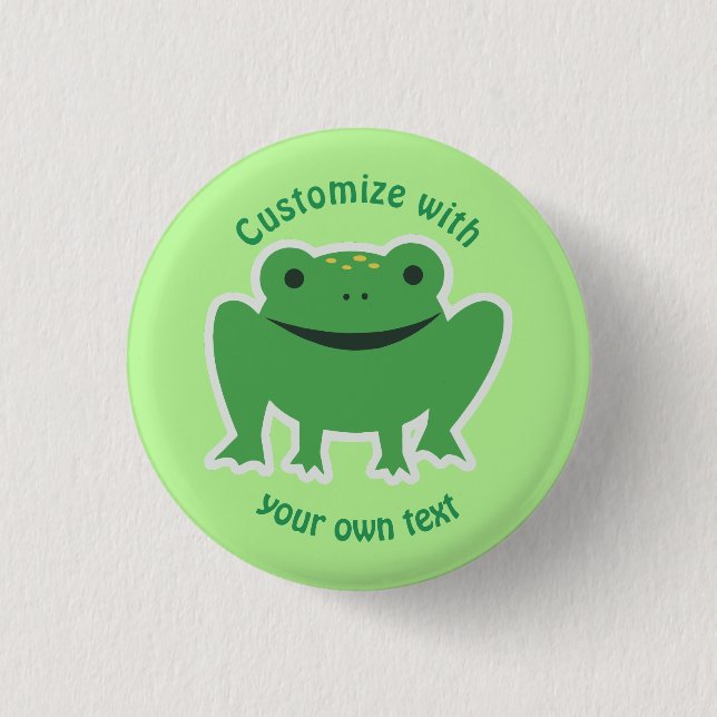 Custom Cartoon Frog Pinback Button (Front)