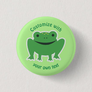 Custom Cartoon Frog Pinback Button