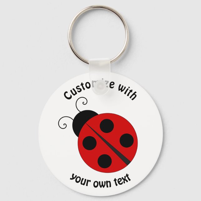 Custom Cartoon Ladybug Keychain (Front)