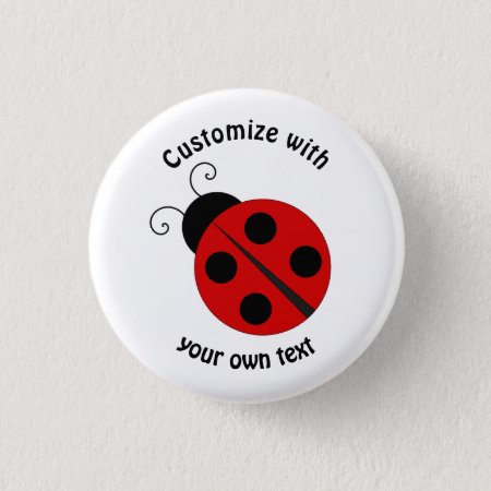 Custom Cartoon Ladybug Pinback Button
