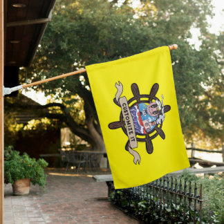 Custom Cartoon Sailor Nautical Ship Wheel  House Flag