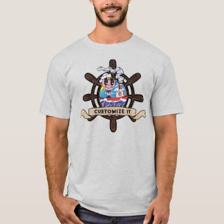 Custom Cartoon Sailor Nautical Ship Wheel ver. 2 T-Shirt