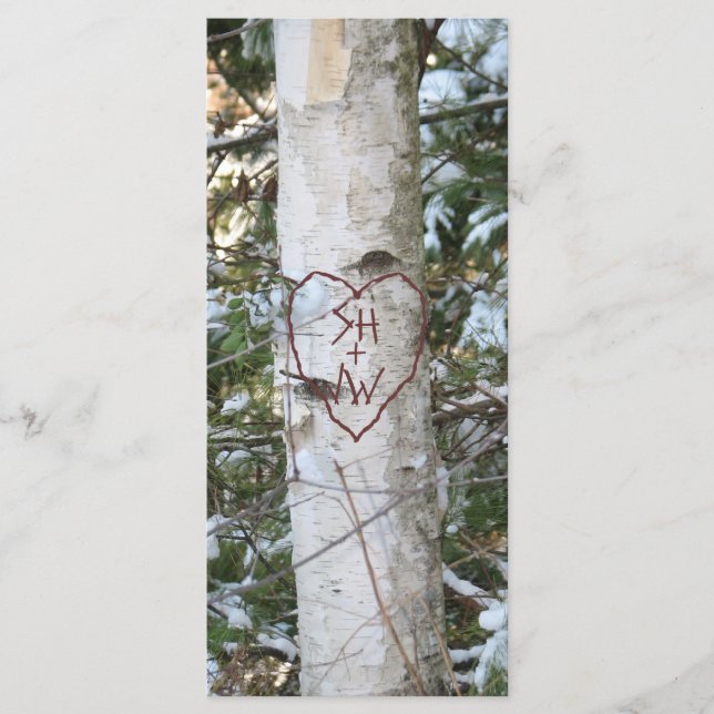 Custom Carved Birch Tree Bookmark Program (Front)