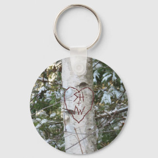 Custom Carved Birch Tree Key Chain
