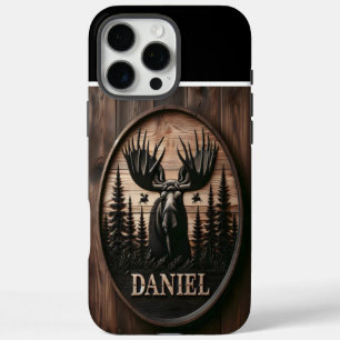 Custom Carved Moose Sign iPhone 16 Pro Max Case