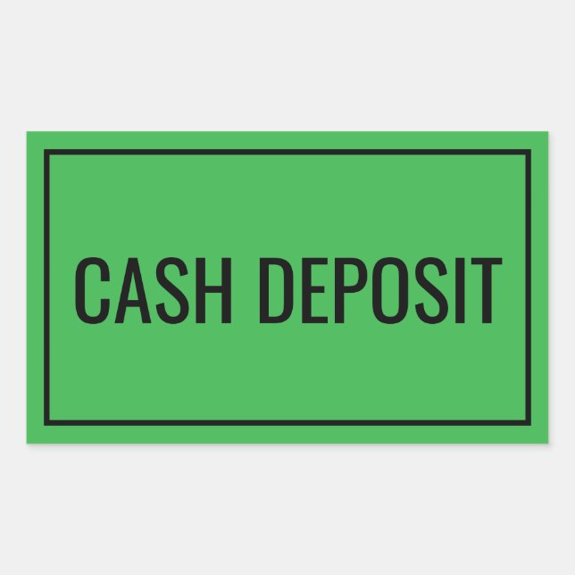 Custom Cash Deposit Text Sticker for Banking Use (Front)