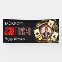 Custom Casino Party Banner, Vegas Party Photo