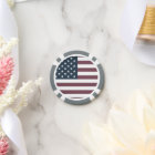 Custom casino poker chips with American flag print