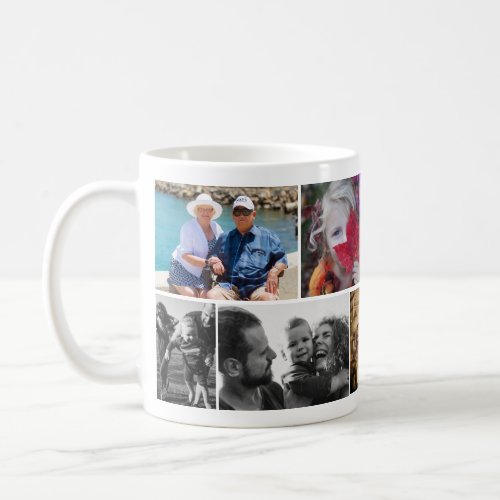 Custom Casual Simple 8 Photos Collage Coffee Mug