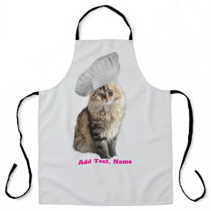 Custom Cat Apron - Personalized Photo & Name