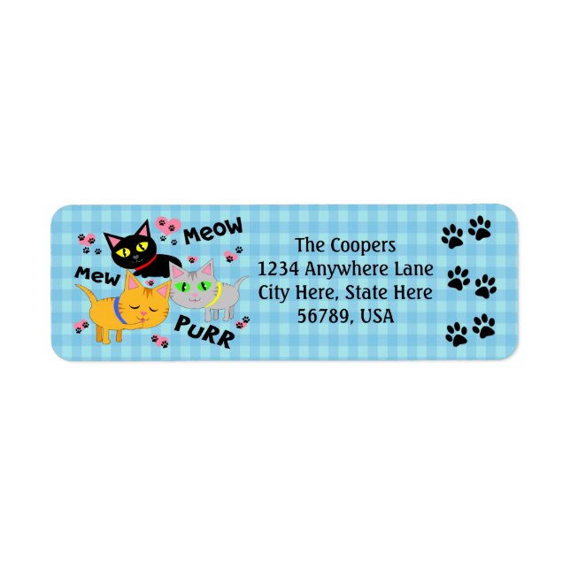 Custom Cat Art Return Address Labels (Front)