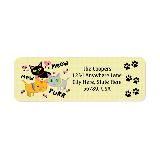 Custom Cat Art Return Address Labels (Front)