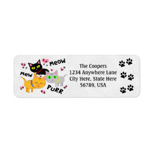 Custom Cat Art Return Address Labels