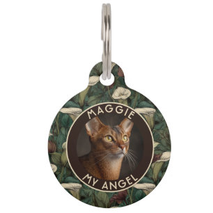 Custom Cat Dad Gift Calla Lilies Pet ID Tag