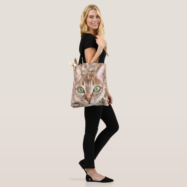 Custom Cat Design | Personalized Cat Tote Bag (On Model)