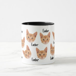 Custom Cat Face Cat Lovers Owner Cat Dad Mom Mug