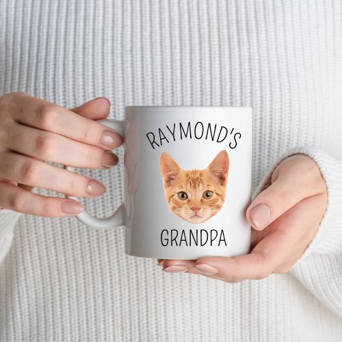 Custom Cat Face Grandpa Grandma Birthday Party Coffee Mug