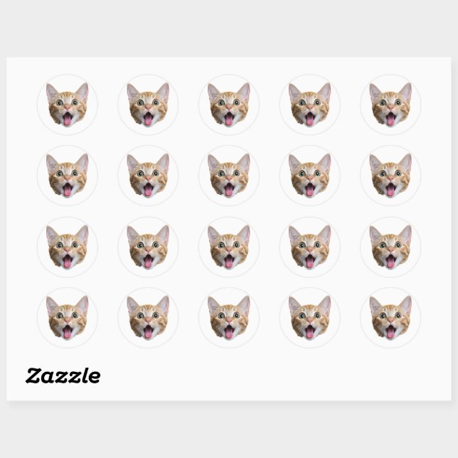 Custom Cat Face Stickers Personalized Face Photo (Sheet)