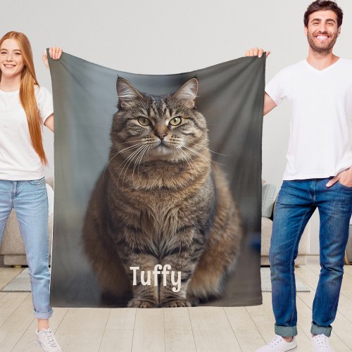 Custom Cat Fleece Blanket Pet Parent Gift Idea 