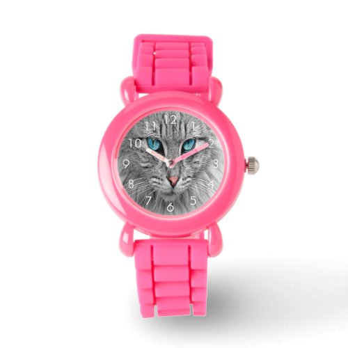 Custom cat kitty dog pet photo watch