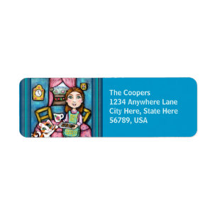 Custom Cat & Lady Art Return Address Labels