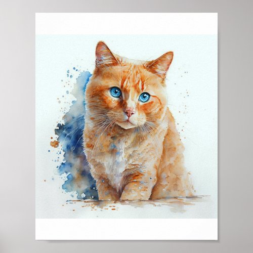 Custom Cat Memorial Portrait to Remember Your Pet Poster