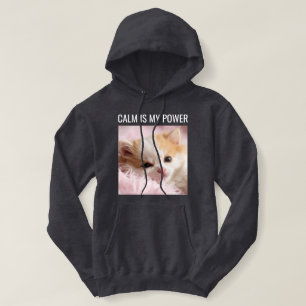 Custom Cat Mom Dark Grey White Text Cute Pet Photo Hoodie