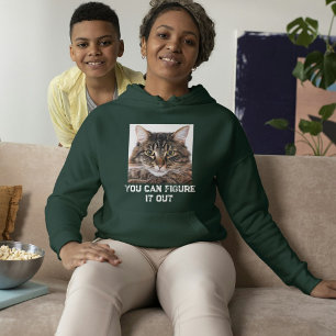 Custom Cat Mom Deep Forest White Quote Pet Photo Hoodie