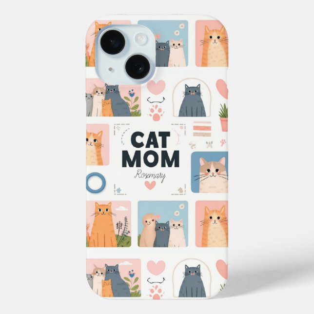 Custom "Cat Mom" iPhone Case  (Back)