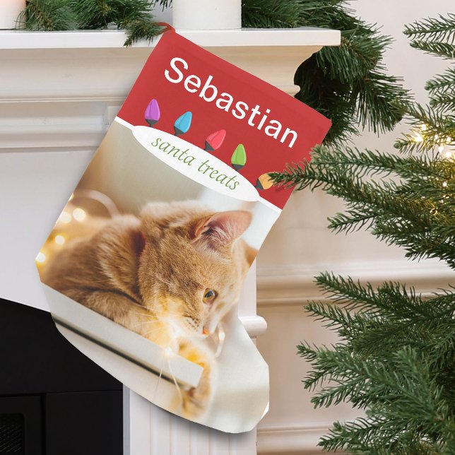 Custom Cat Name Photo Small Christmas Stocking (Custom Cat Name Photo Small Christmas Stocking)
