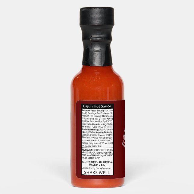 Custom cat on hot tin roof sauce bottle (Back)