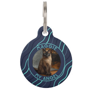 Custom Cat Owner Gift Stripes Motif Pet ID Tag