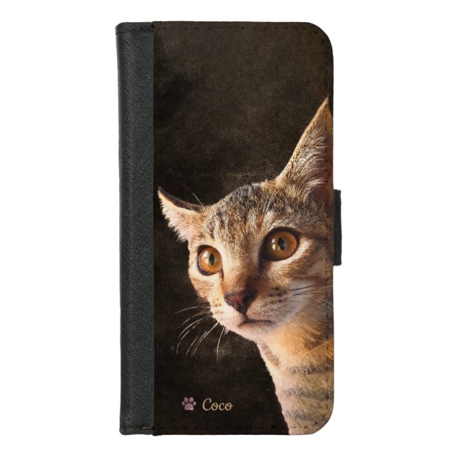 Custom Cat Pet Dog Photo Template iPhone Wallet Case (Front)