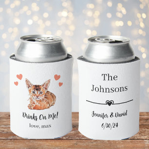 Custom Cat Pet Wedding Can Cooler