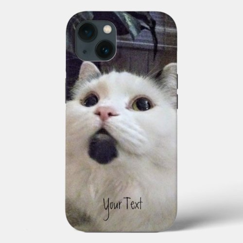 Custom Cat Photo Add Your Text  iPhone 13 Case