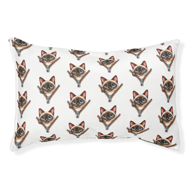 Custom Cat Photo Bed with Personalized Name (Front)