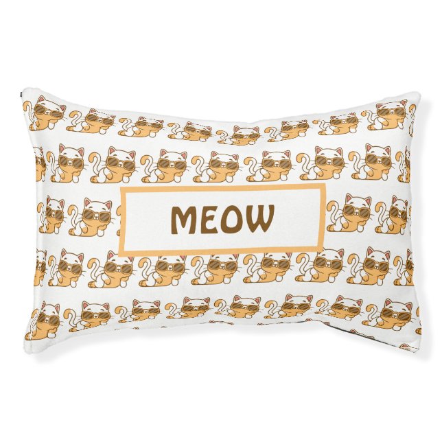 Custom Cat Photo Bed with Personalized Name (Front)